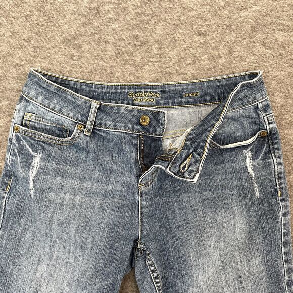 Simply Vera Vera Wang Women's Sz 6 Straight Cut Mid Wash Jeans - Flaws See Pics - Picture 3 of 16